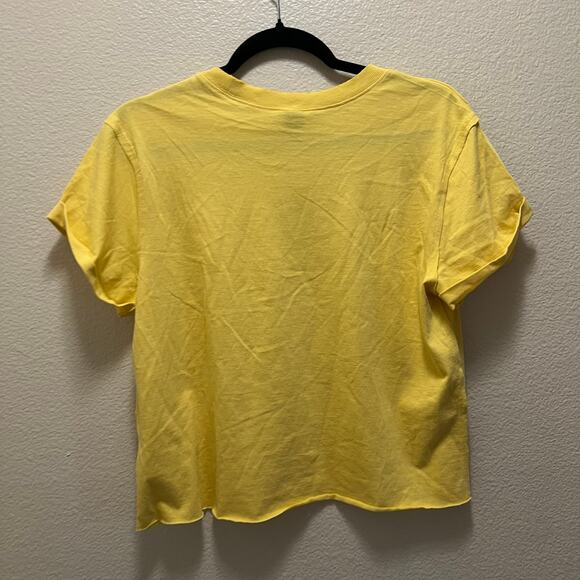 Wild Fable Yellow Short Sleeve Cut Off Crop Top Cropped T-Shirt Size Small - Picture 6 of 6